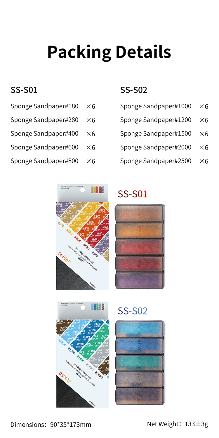 Sanding Sponge Set #180-#2500 Grit